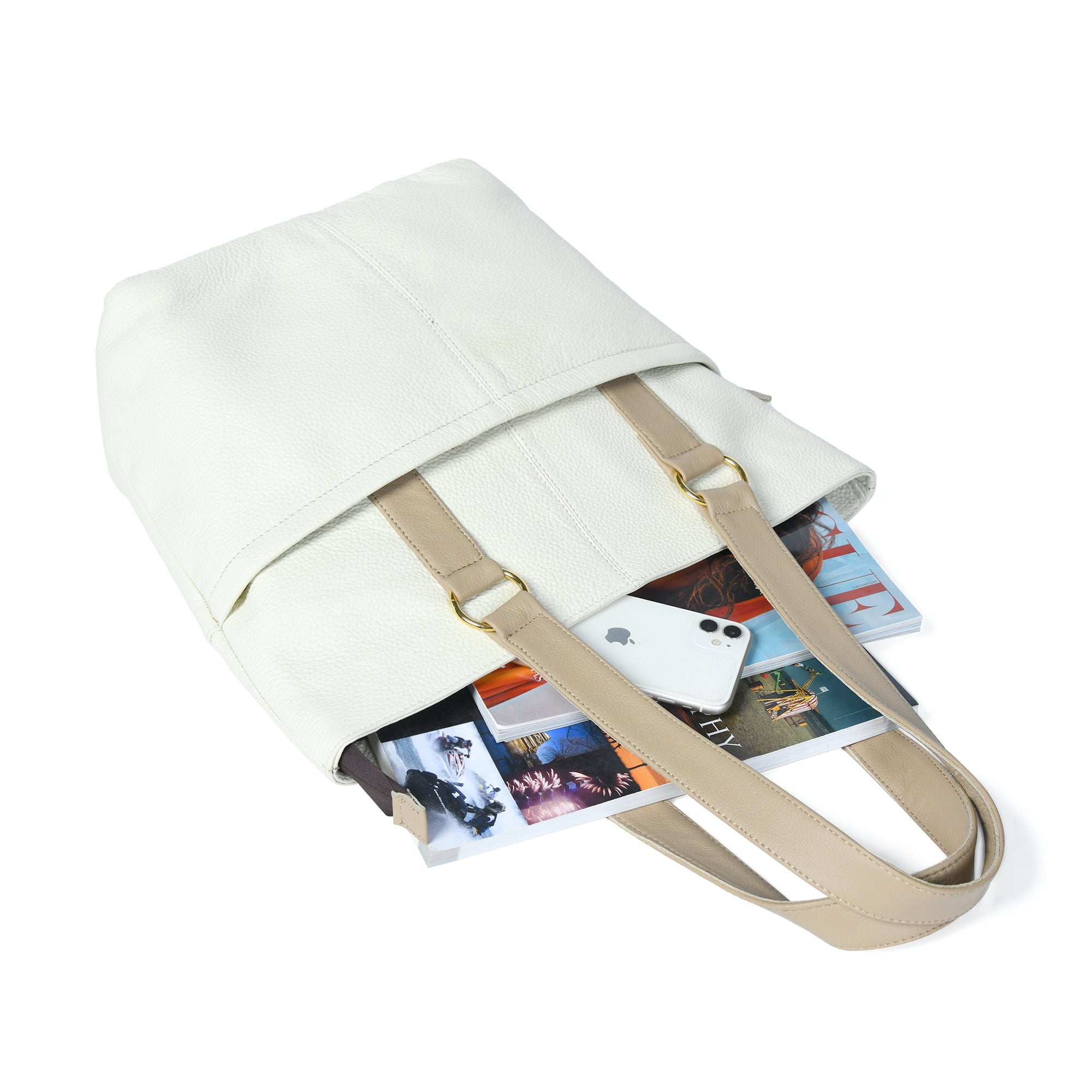 The Ivory Leather Tote thumbnail 5