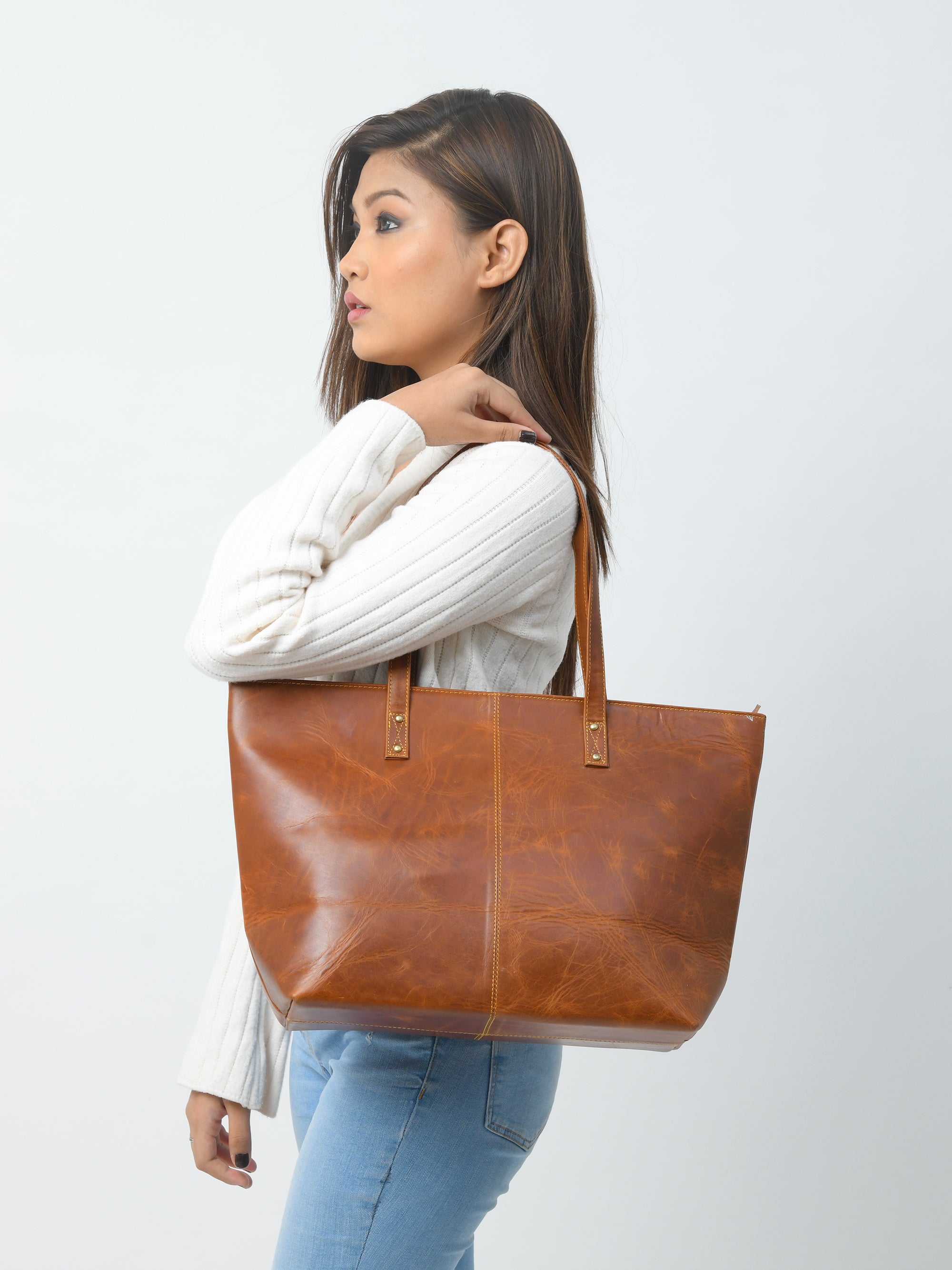 The Kim Tote Bag - Cocoa Brown thumbnail 4