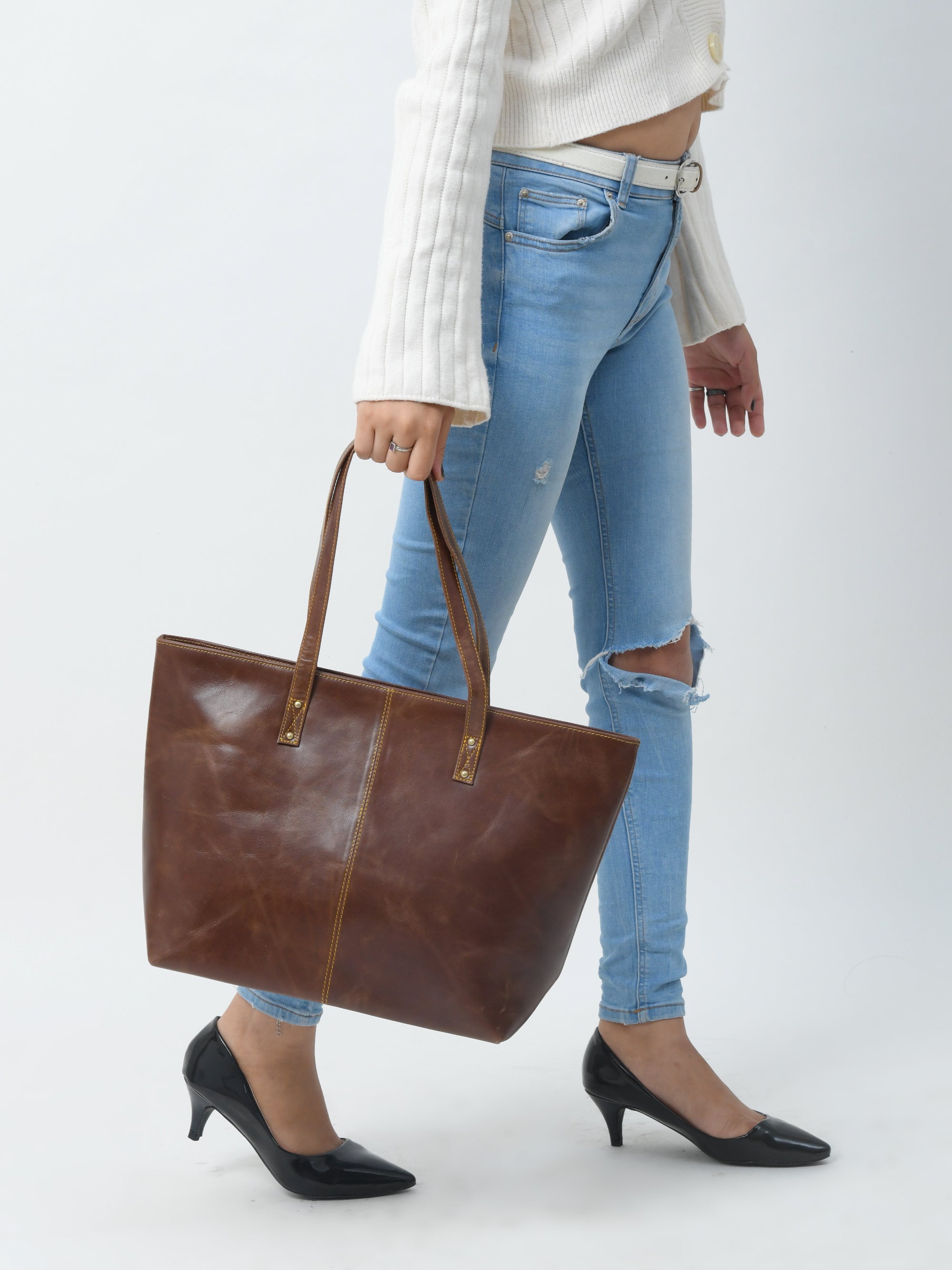The Kim Tote Bag - Dark Brown thumbnail 4