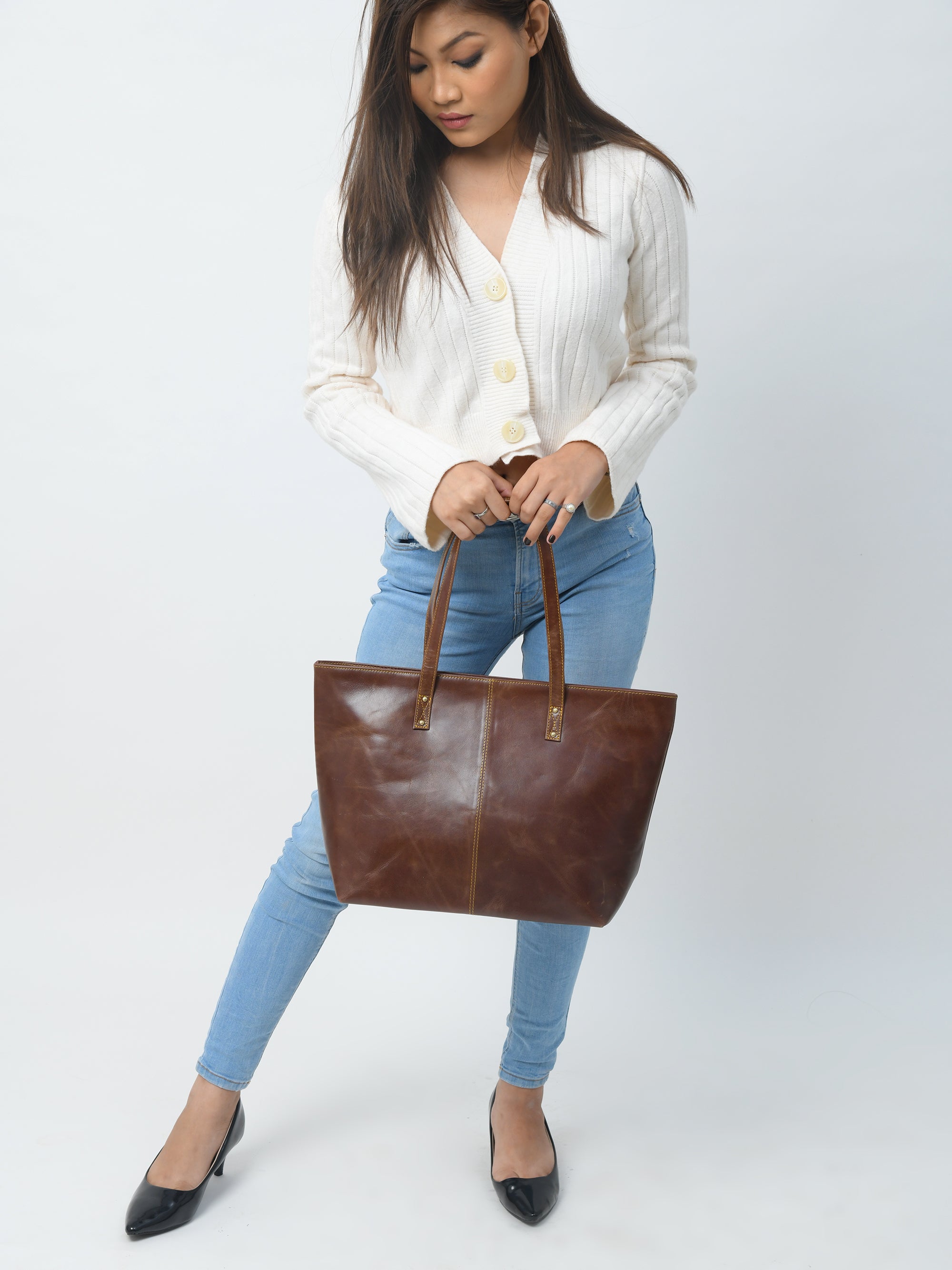 The Kim Tote Bag - Dark Brown thumbnail 5
