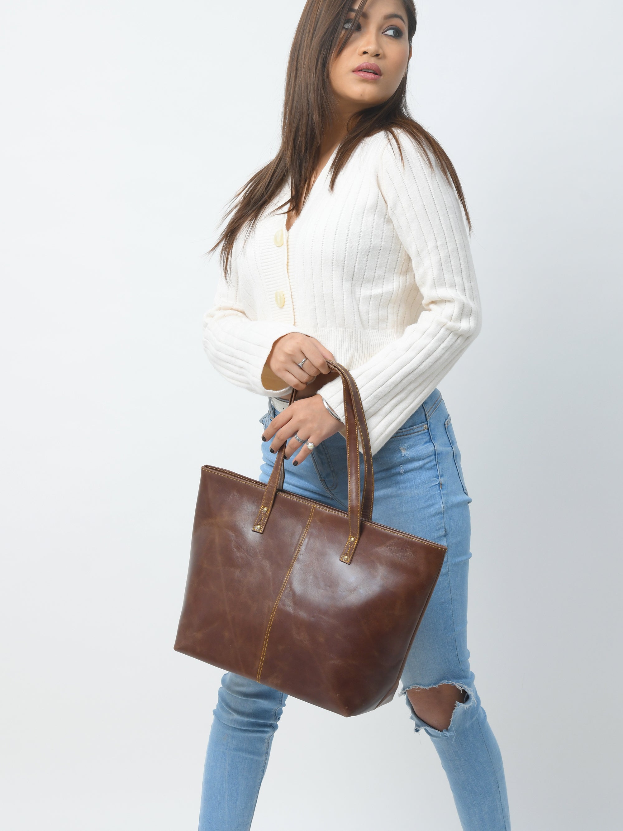 The Kim Tote Bag - Dark Brown thumbnail 6