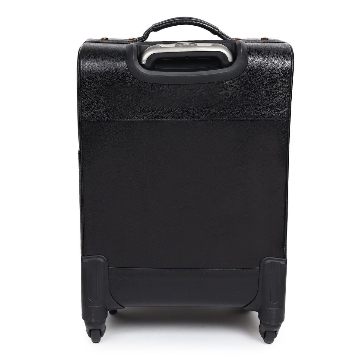 Timeless Black Leather Trolley Suitcase thumbnail 6