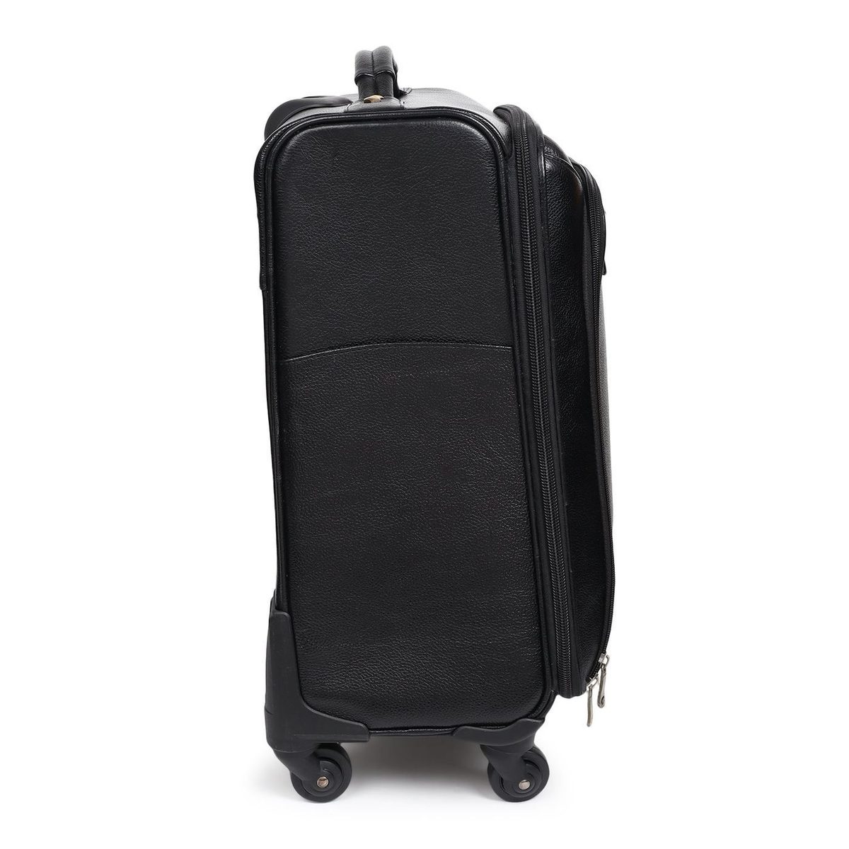 Timeless Black Leather Trolley Suitcase thumbnail 8