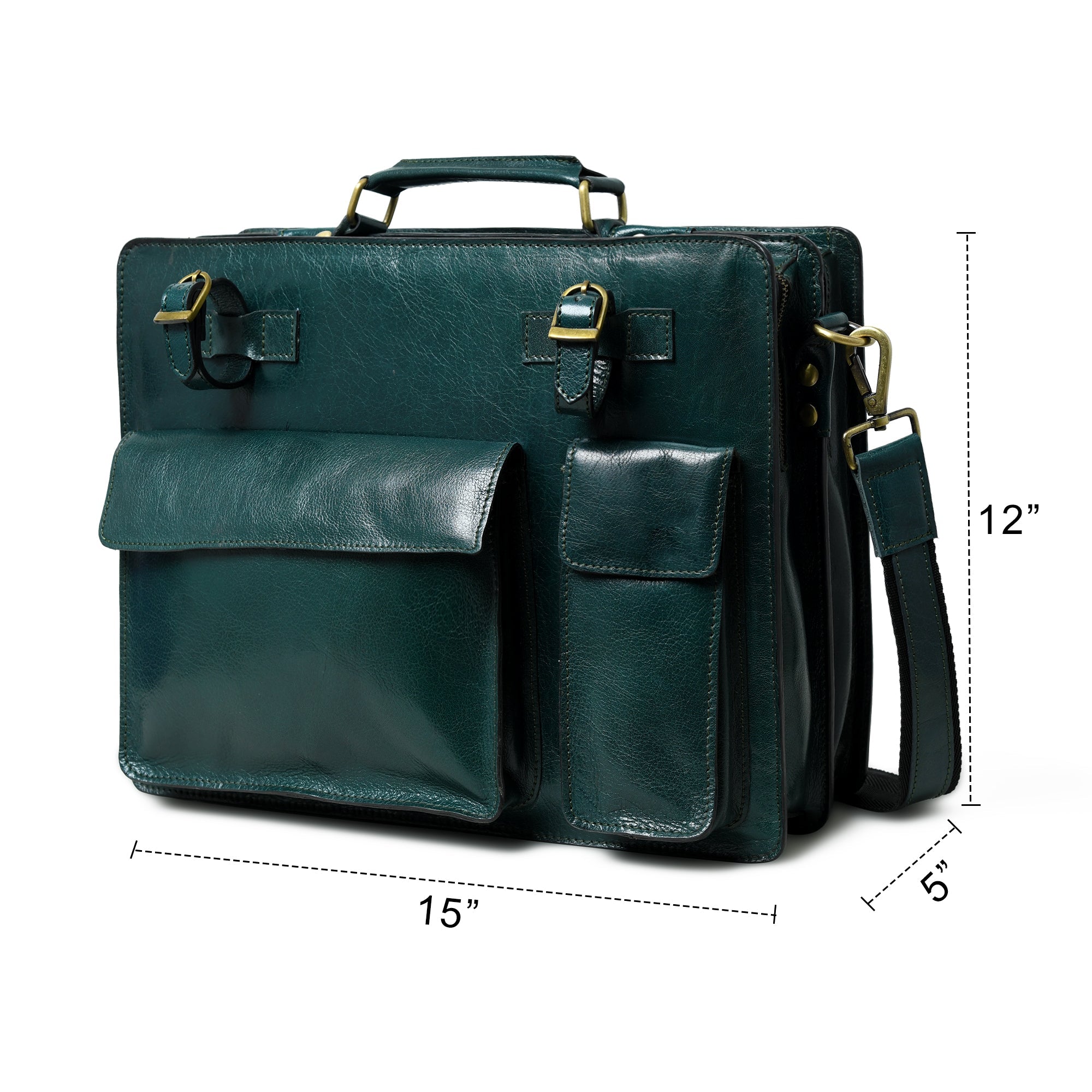 Tuscany Italian Leather Briefcase, Green thumbnail 11