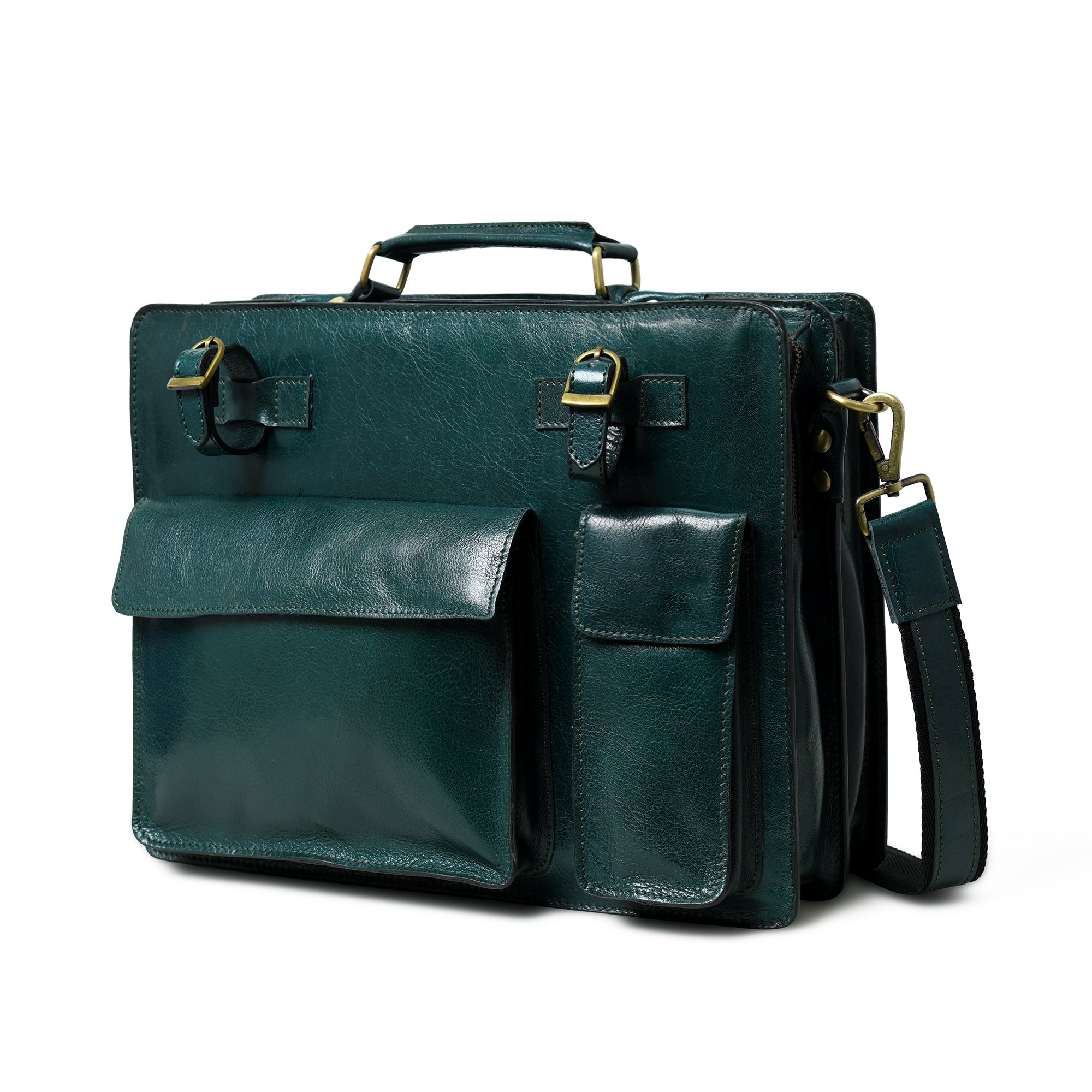 Tuscany Italian Leather Briefcase, Green thumbnail 6
