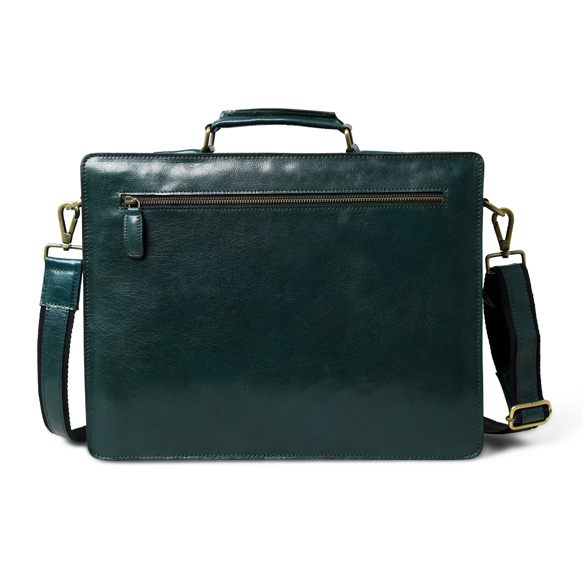 Tuscany Italian Leather Briefcase, Green thumbnail 9