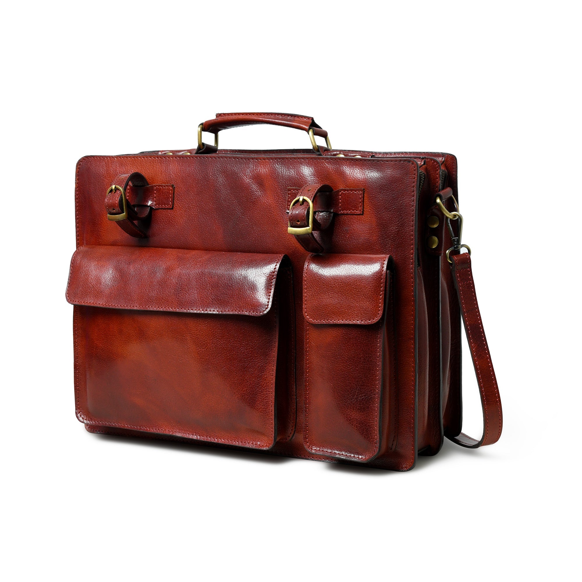 Tuscany Italian Leather Briefcase, Tanny Brown thumbnail 2