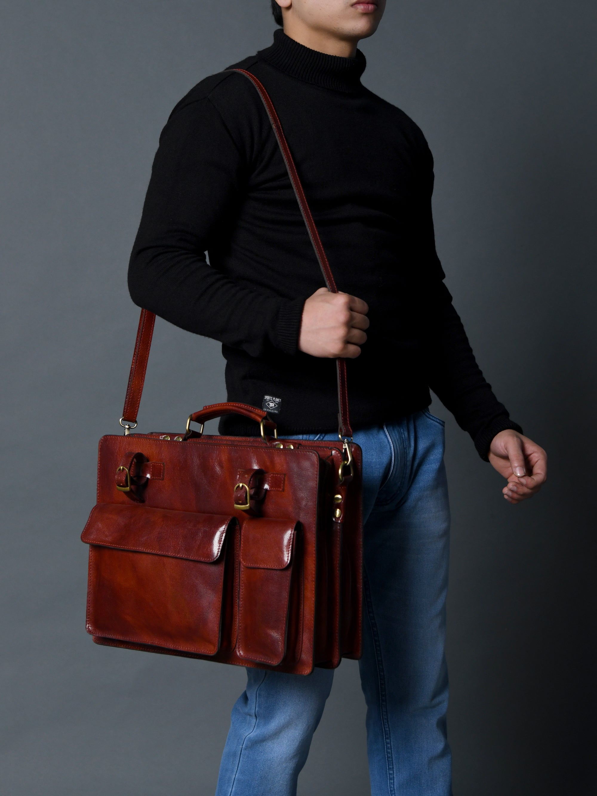 Tuscany Italian Leather Briefcase, Tanny Brown thumbnail 3