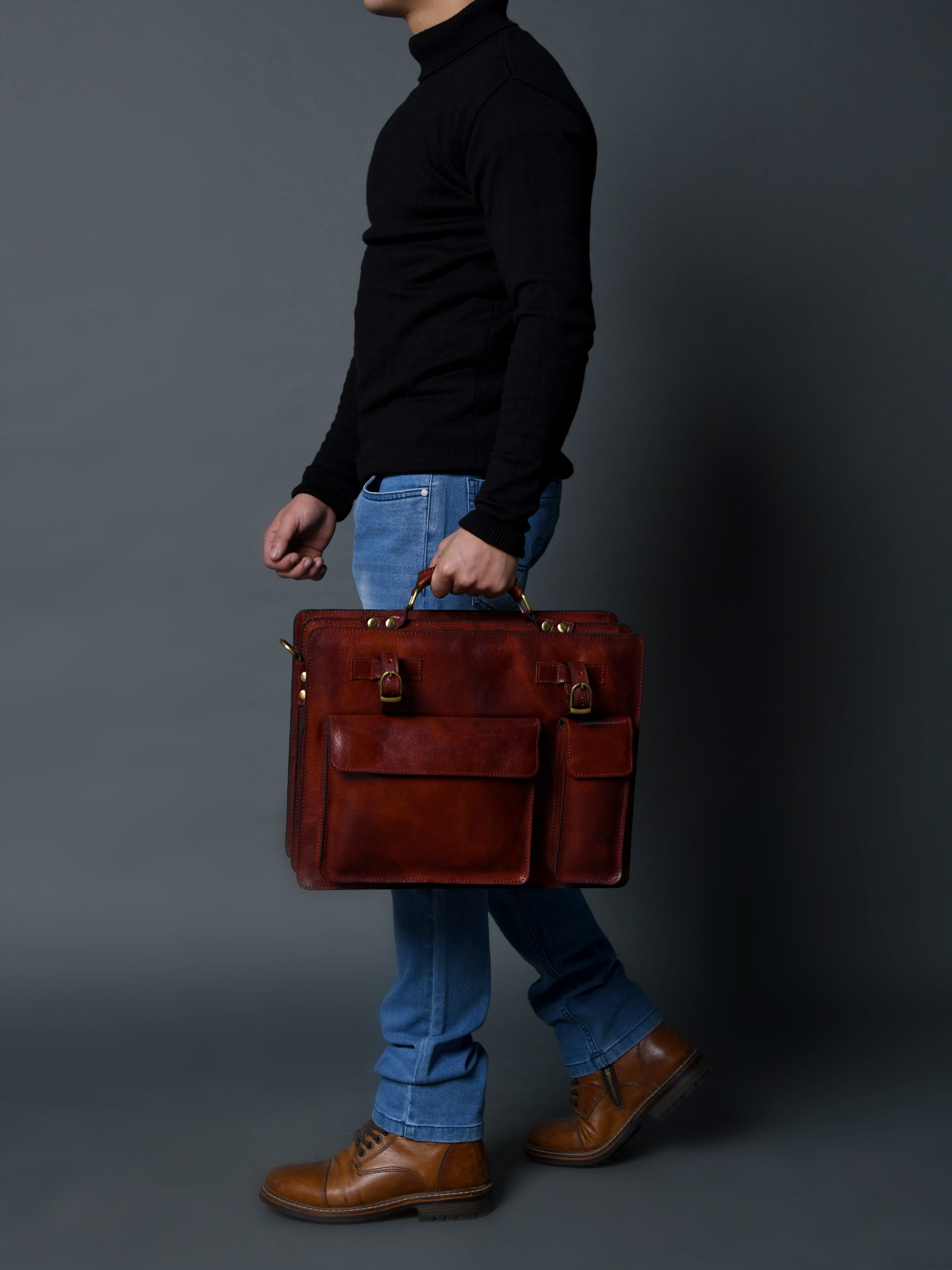 Tuscany Italian Leather Briefcase, Tanny Brown thumbnail 5