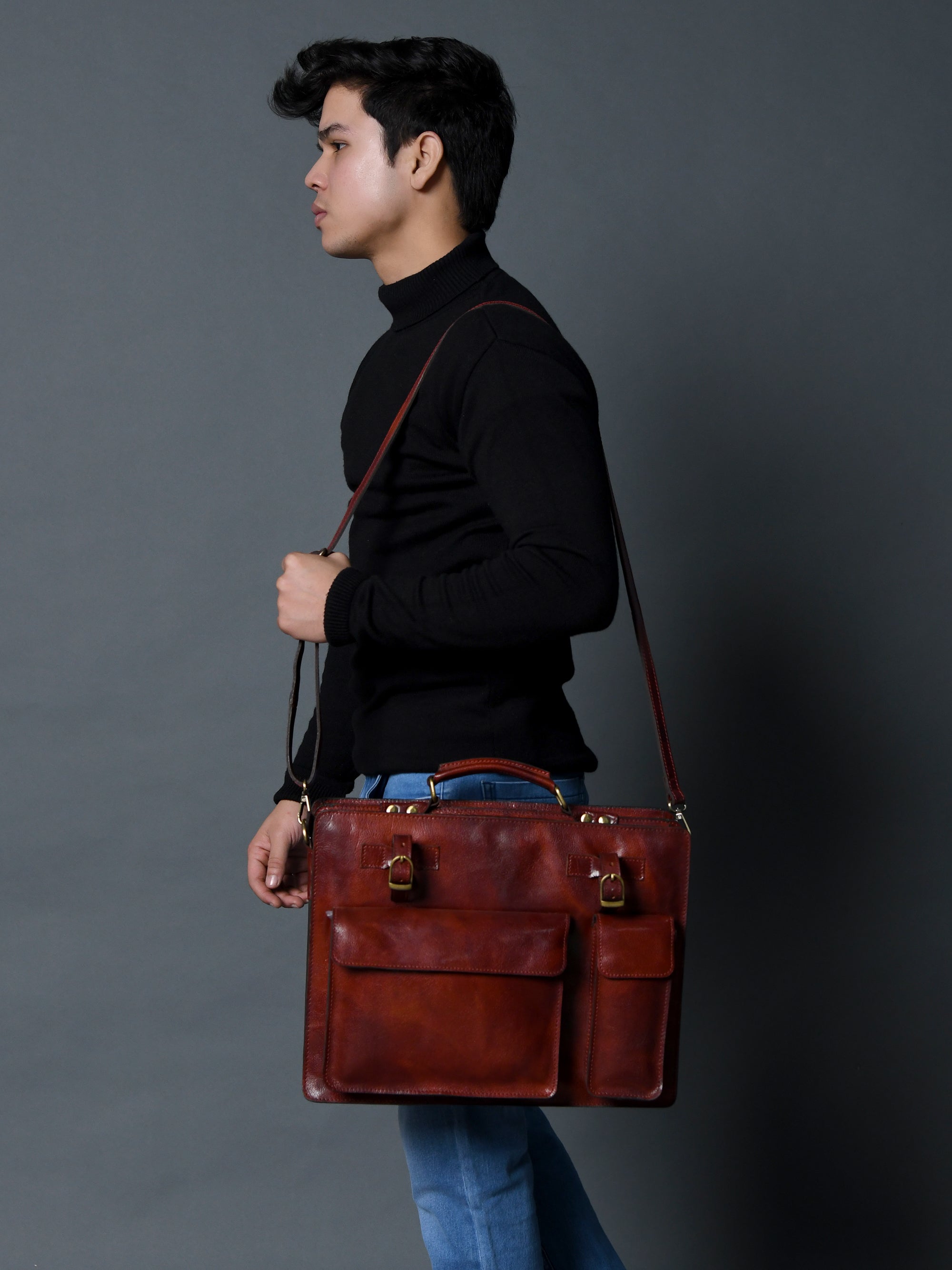Tuscany Italian Leather Briefcase, Tanny Brown thumbnail 6