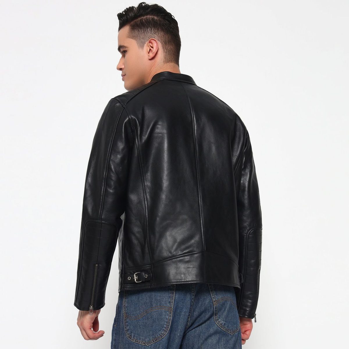 Urban Black Leather Jacket thumbnail 5
