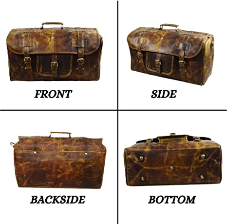 Urban Dezire Leather Duffel Travel Gym Overnight Weekend Leather Bag Sports Cabin thumbnail 2