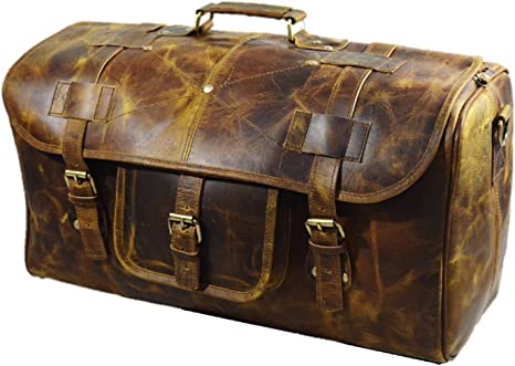 Urban Dezire Leather Duffel Travel Gym Overnight Weekend Leather Bag Sports Cabin thumbnail 3