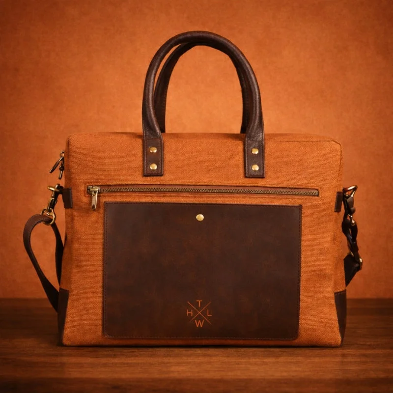 Urban Orange Canvas Laptop Bag