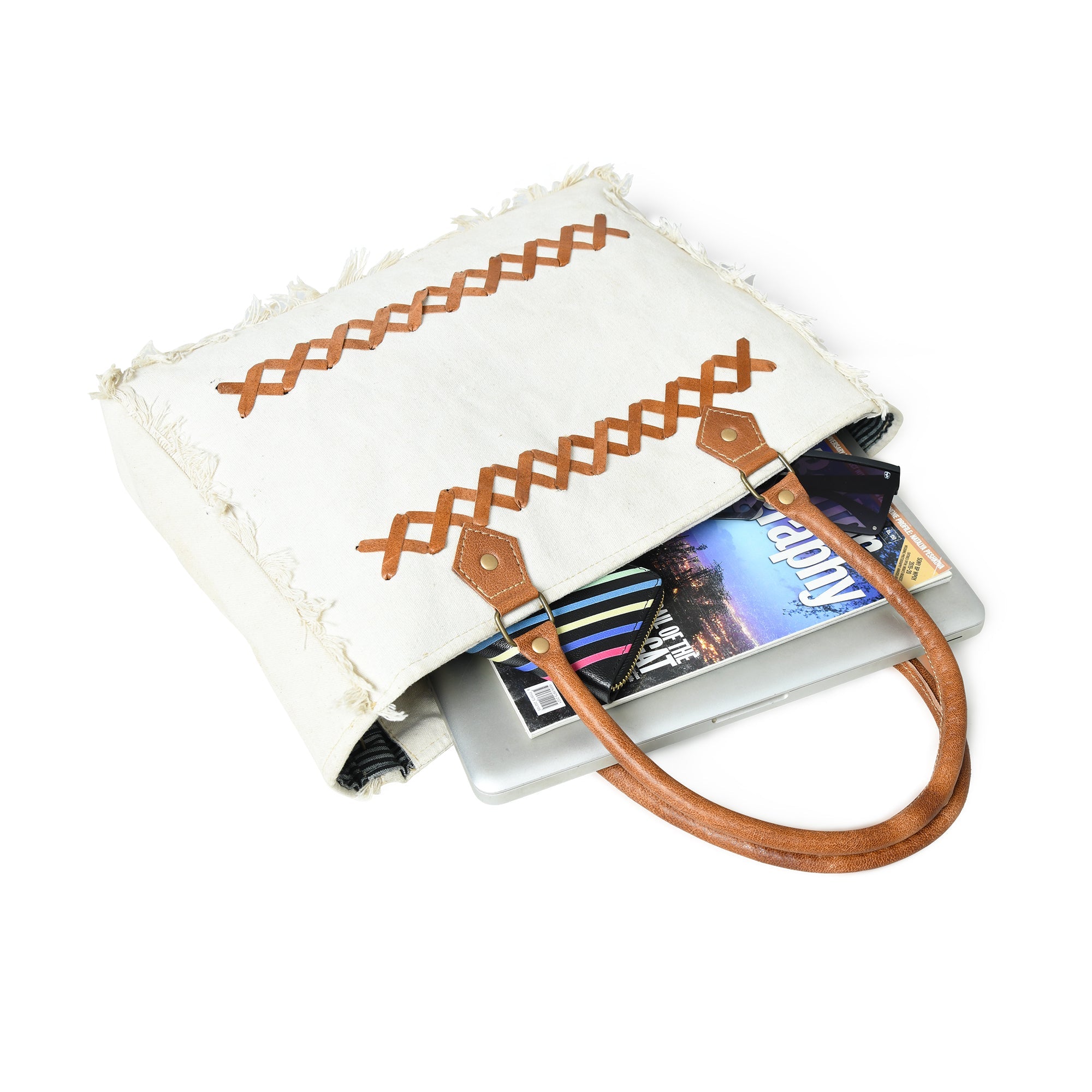 Urban Zigzag Canvas Shopper'S Work Tote thumbnail 5