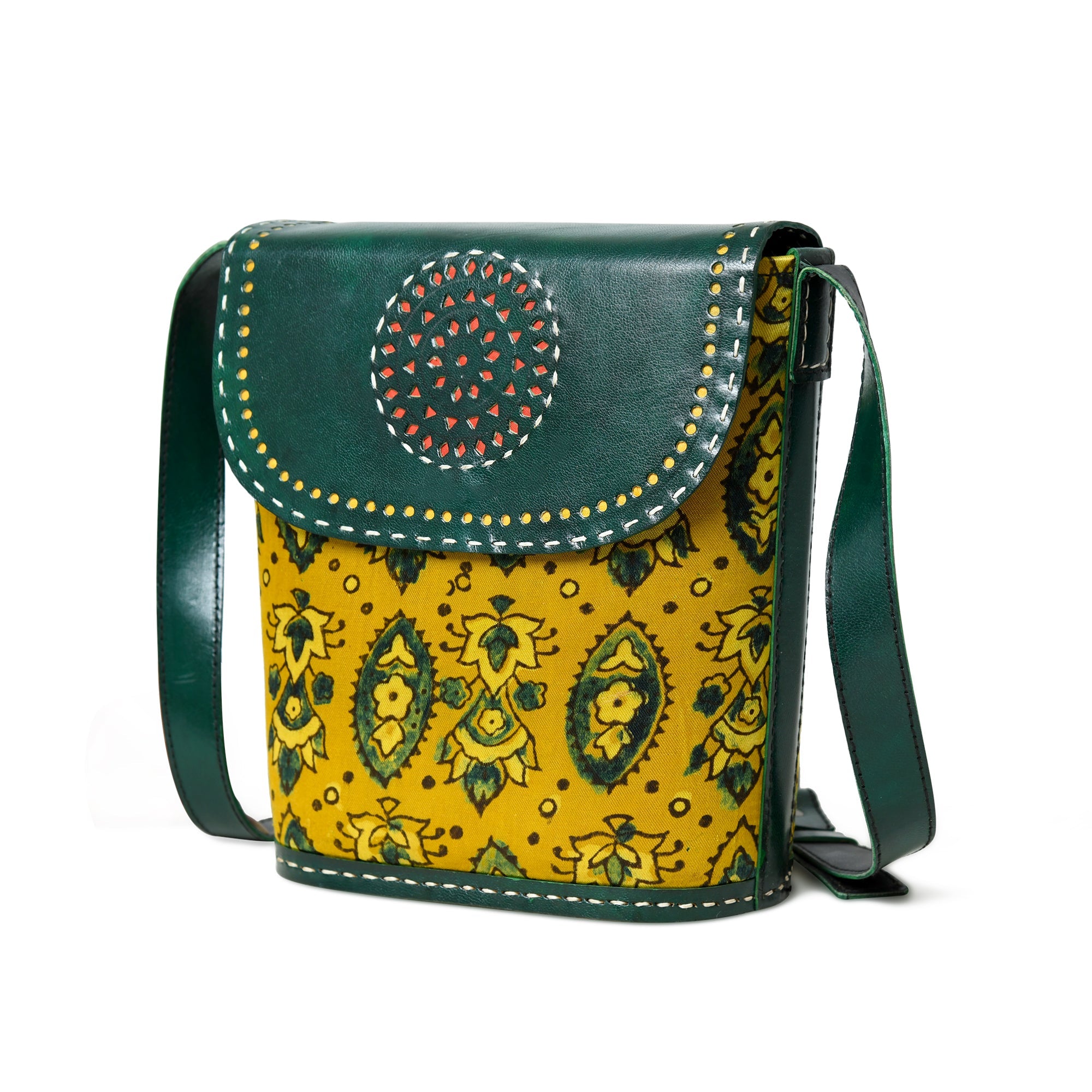 Vibrant Heritage Ajrakh Satchel thumbnail 3