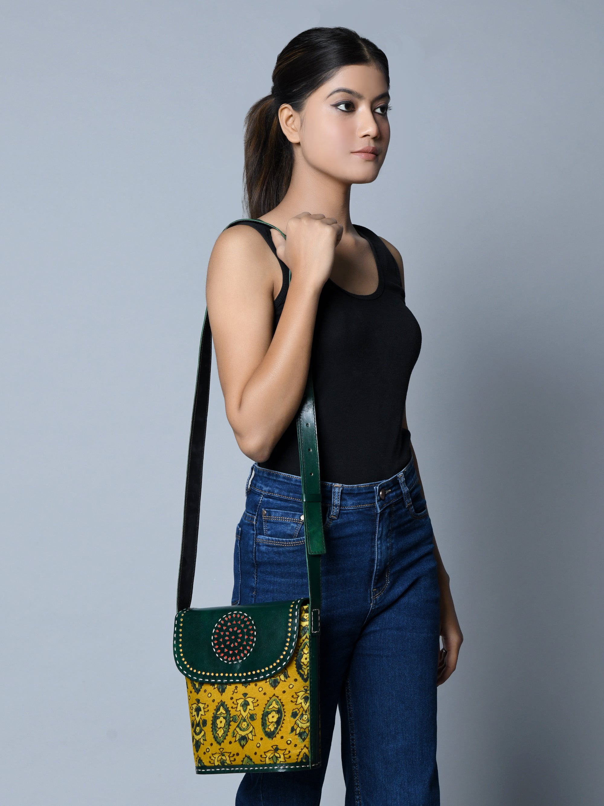 Vibrant Heritage Ajrakh Satchel thumbnail 5