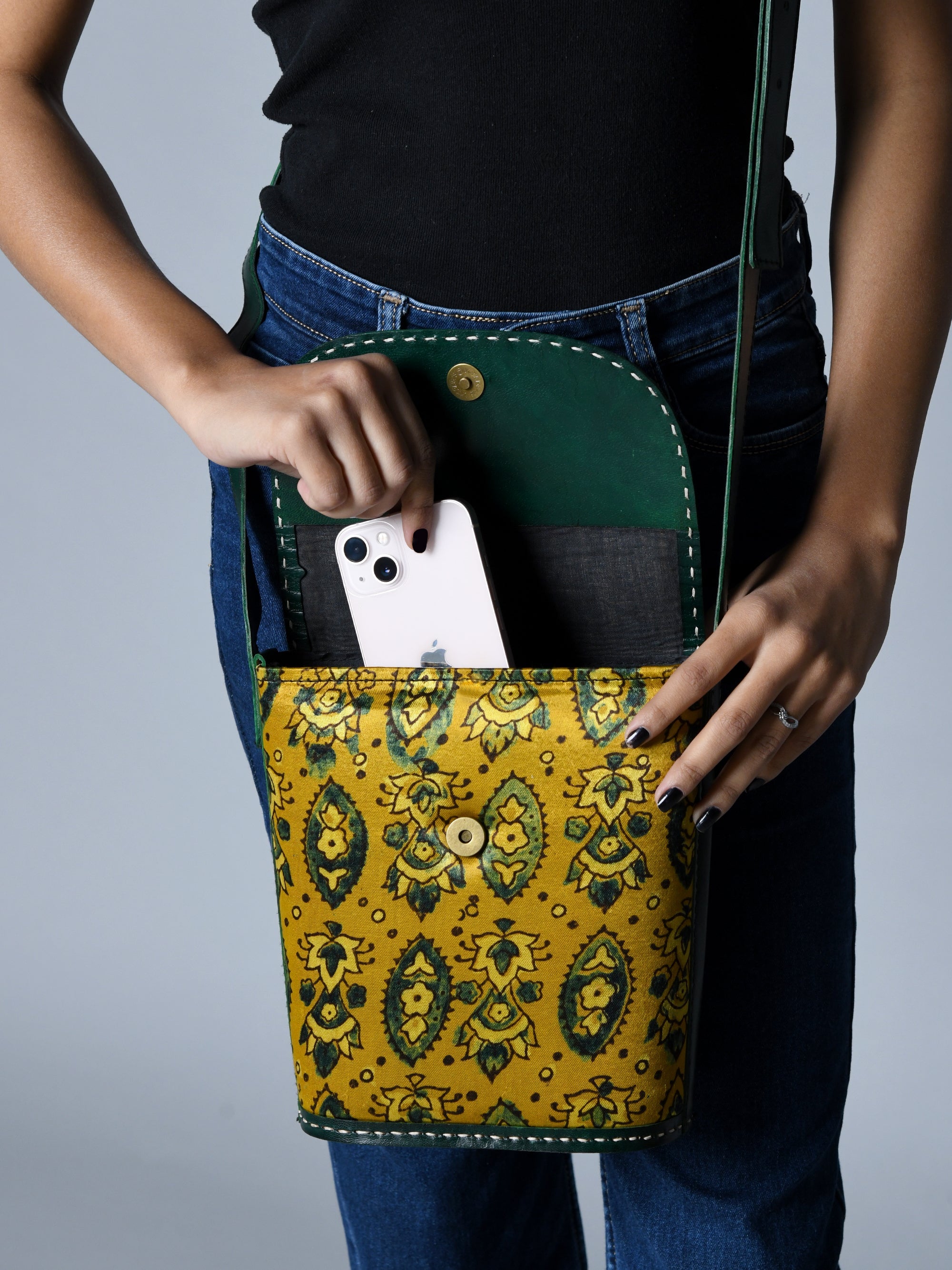 Vibrant Heritage Ajrakh Satchel thumbnail 6