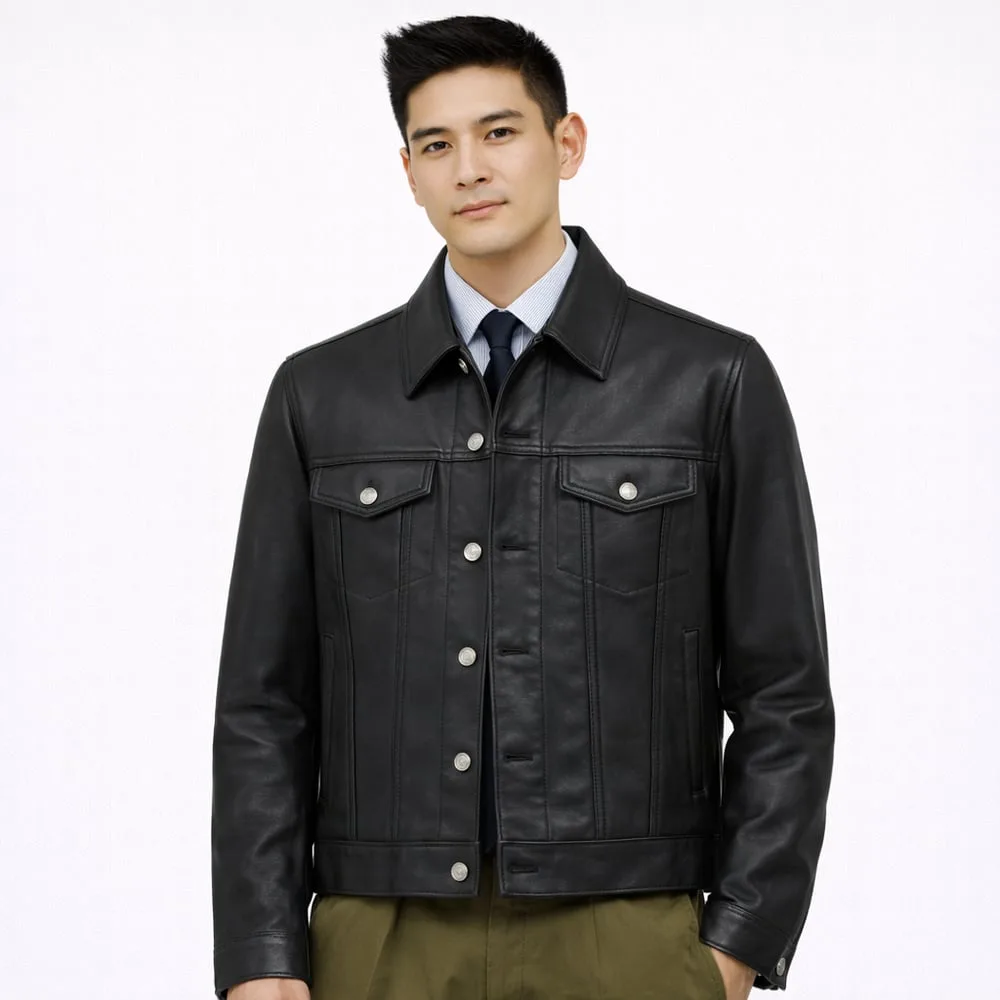 Vicky Premium Genuine Leather Shirt Style Jacket for Men