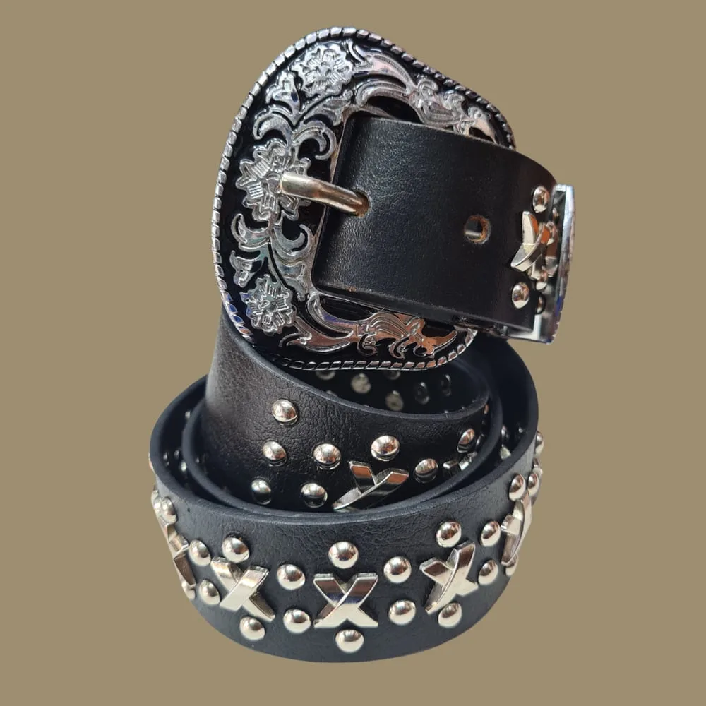 Vidyut Studded Genuine Leather Casual Belt
