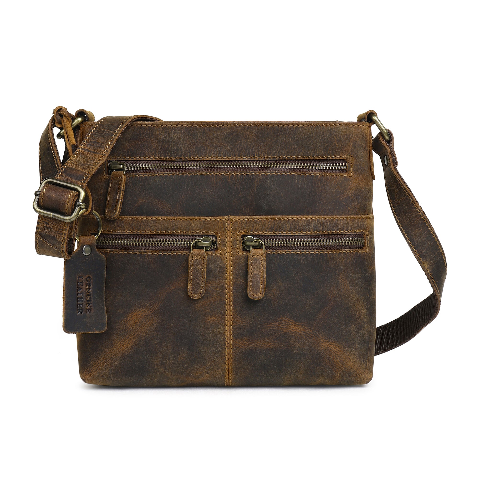 Vintage Buffalo Leather Messenger Bag