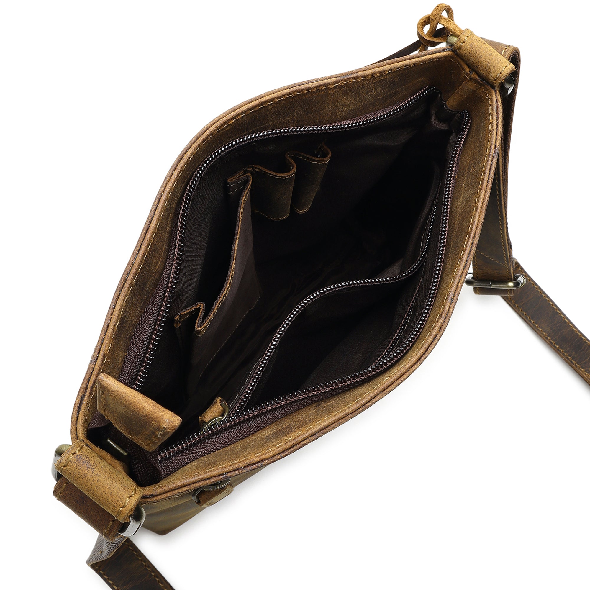Vintage Buffalo Leather Messenger Bag thumbnail 3
