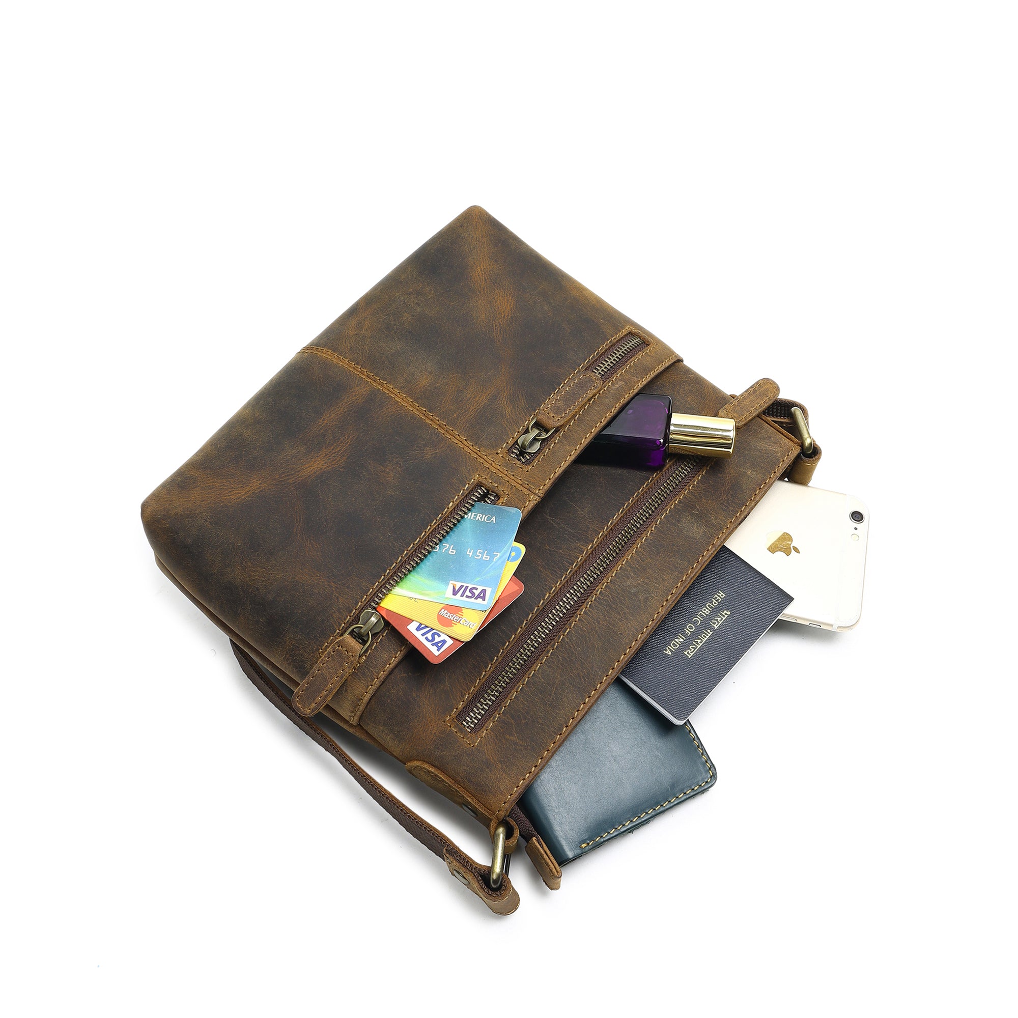Vintage Buffalo Leather Messenger Bag thumbnail 4