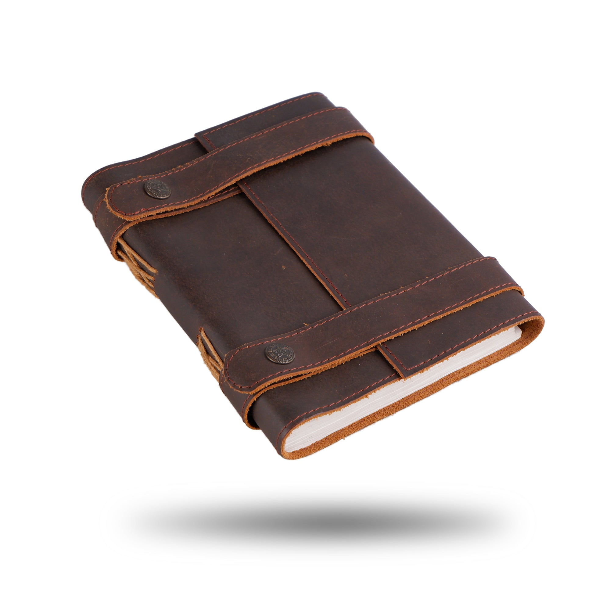Vintage Dark Brown Leather Journal thumbnail 3