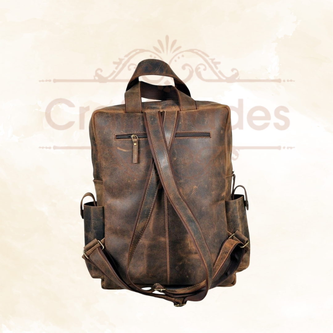 IndiFash - Buffalo Vintage 18″ Leather Backpack | 100% Genuine Leather thumbnail 6