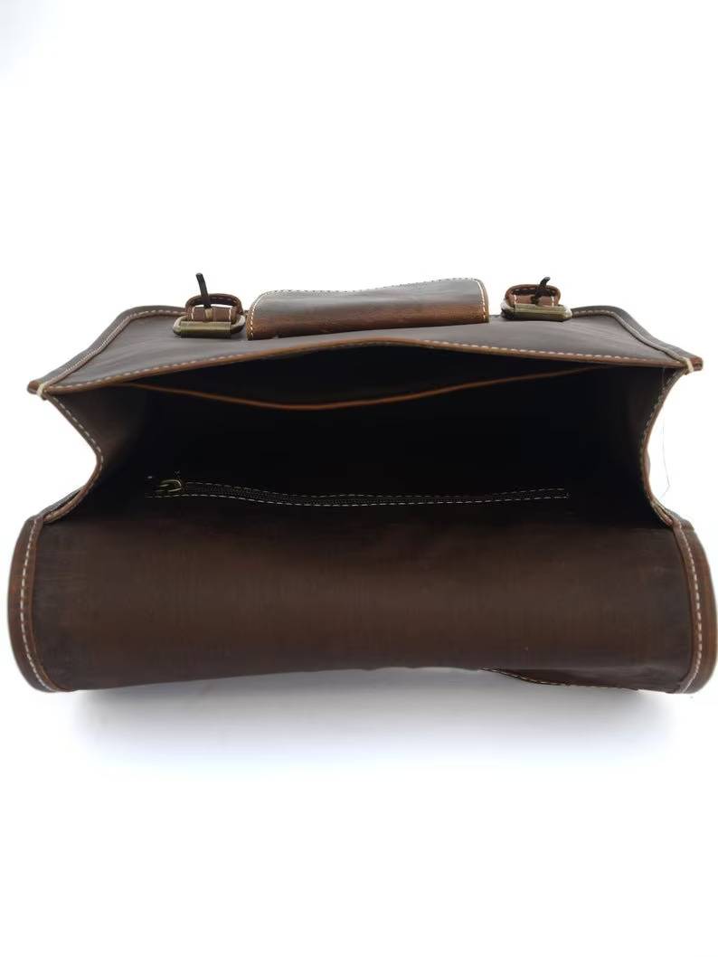 IndiFash Leather Bike Bag saddle bag bags panniers bag Saddlebags Side Leather Motorcycle Side Panniers Bag brown color (Copy) thumbnail 3