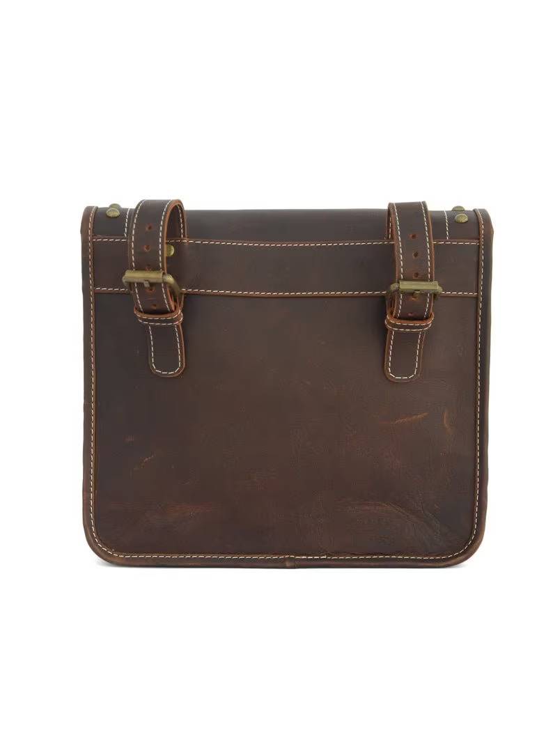 IndiFash Leather Bike Bag saddle bag bags panniers bag Saddlebags Side Leather Motorcycle Side Panniers Bag brown color (Copy) thumbnail 6