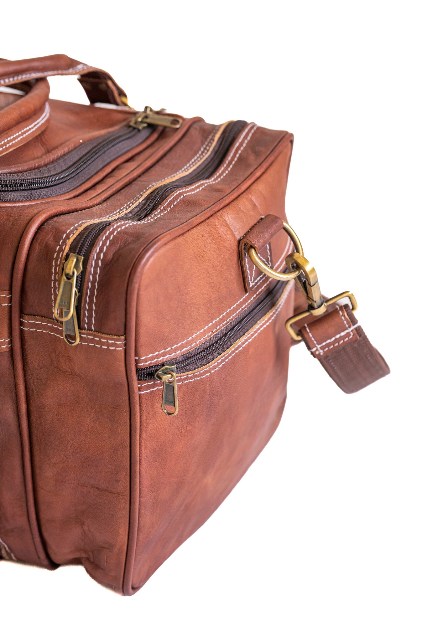 Vintage Leather Travel Duffle Bag thumbnail 5