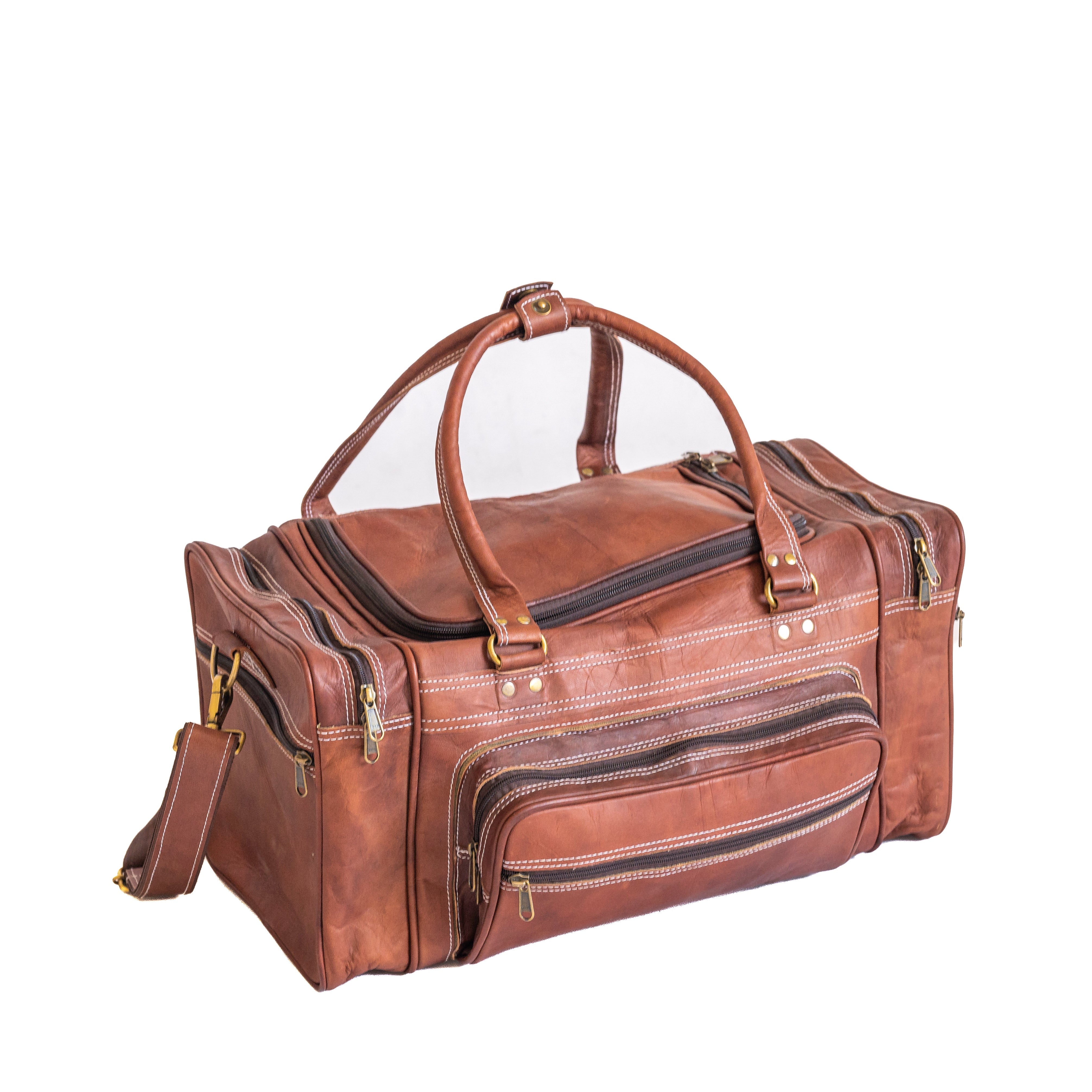 Vintage Leather Travel Duffle Bag thumbnail 7