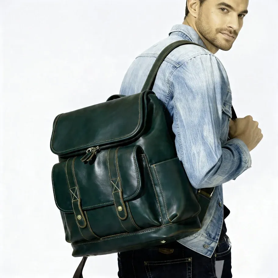 Vintage Travel Laptop Backpack thumbnail 2