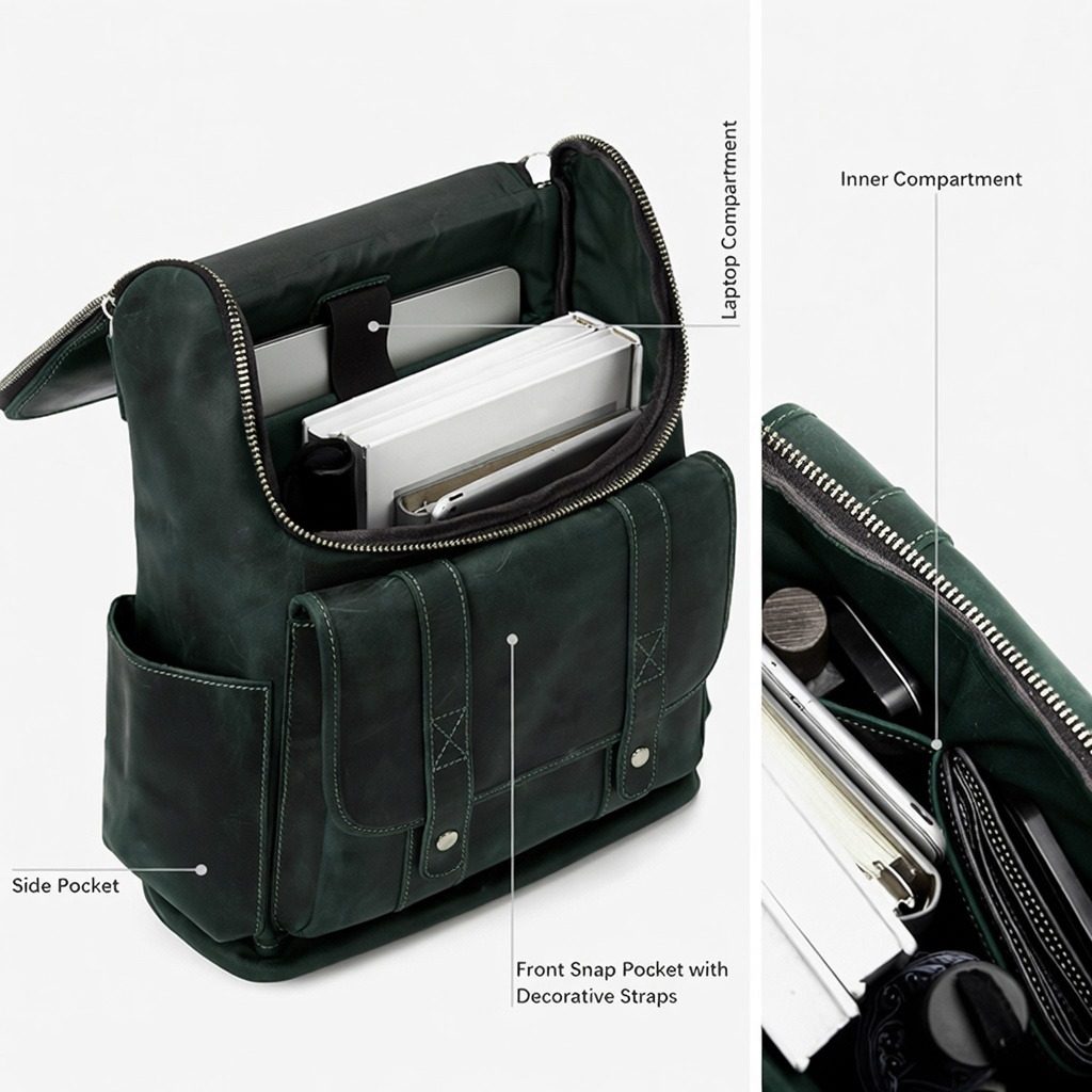 Vintage Travel Laptop Backpack thumbnail 4