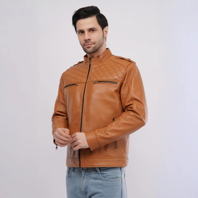 VOLT Tan Leather Jacket