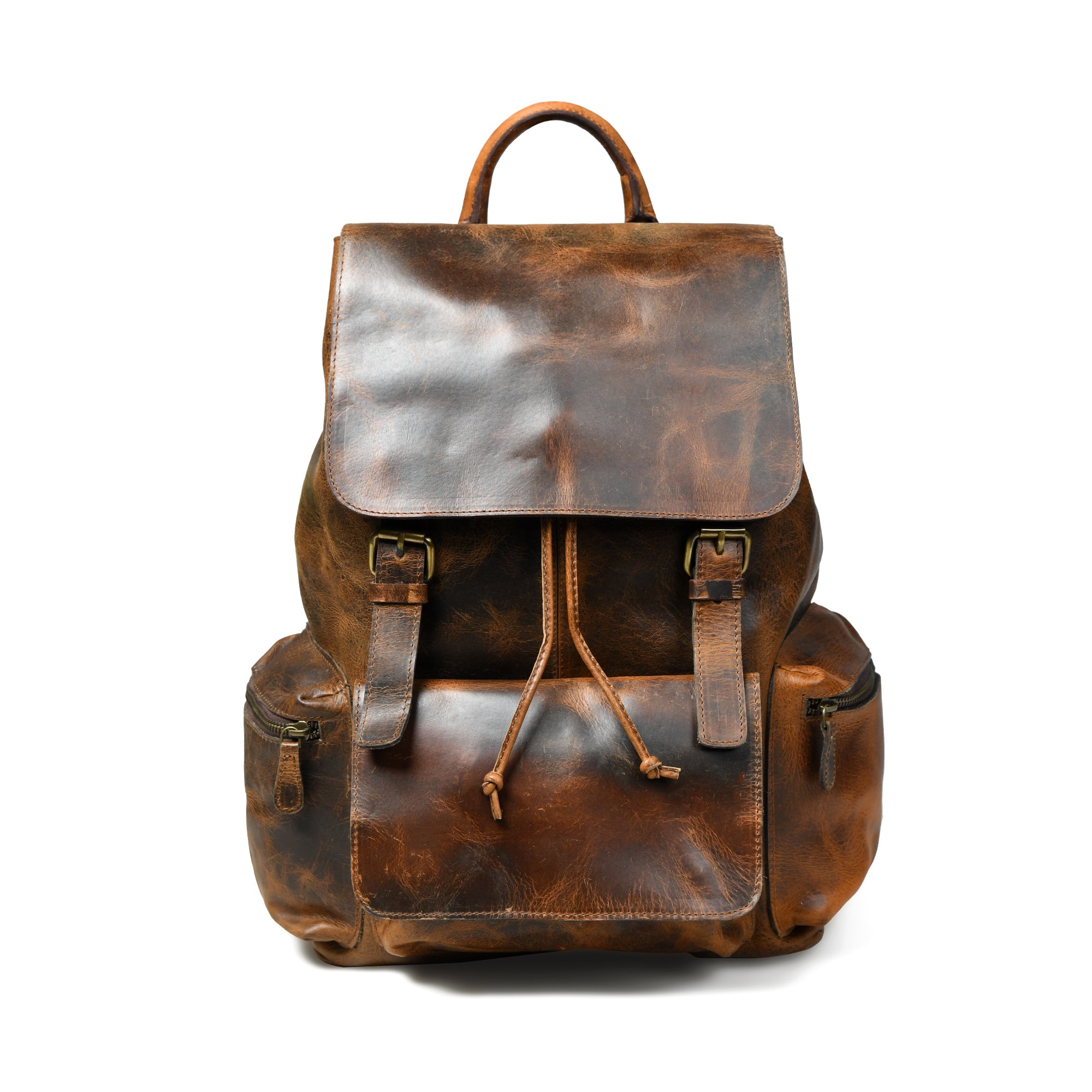 Vortex Leather Backpack: Burnt Brown thumbnail 2