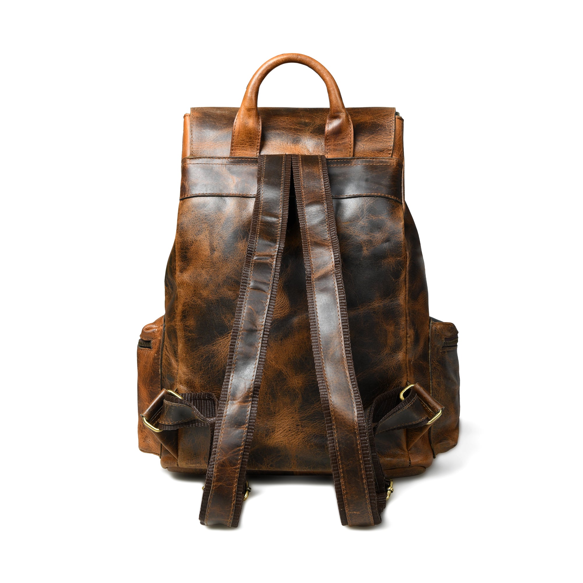 Vortex Leather Backpack: Burnt Brown thumbnail 3