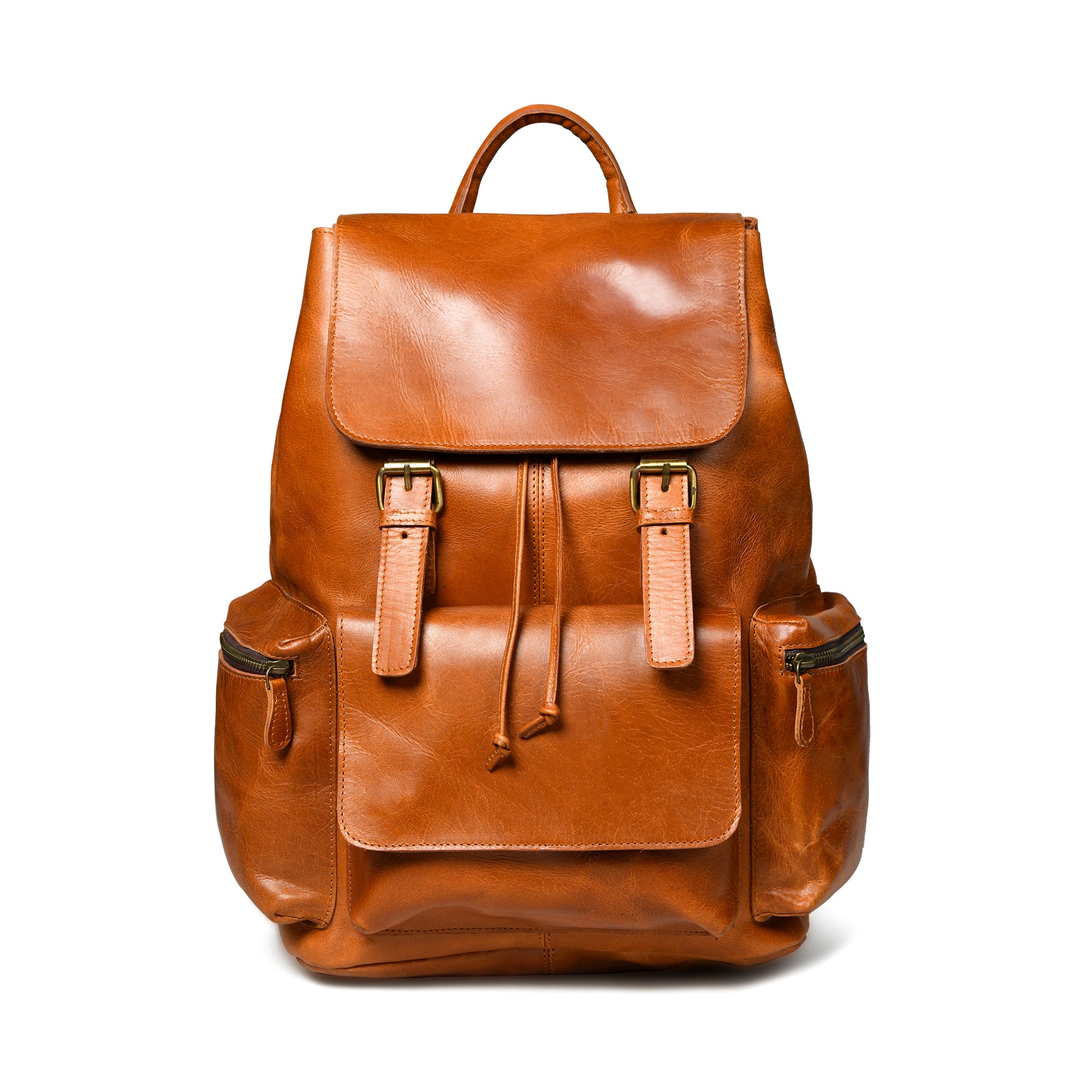 Vortex Leather Backpack: Tan Brown thumbnail 2