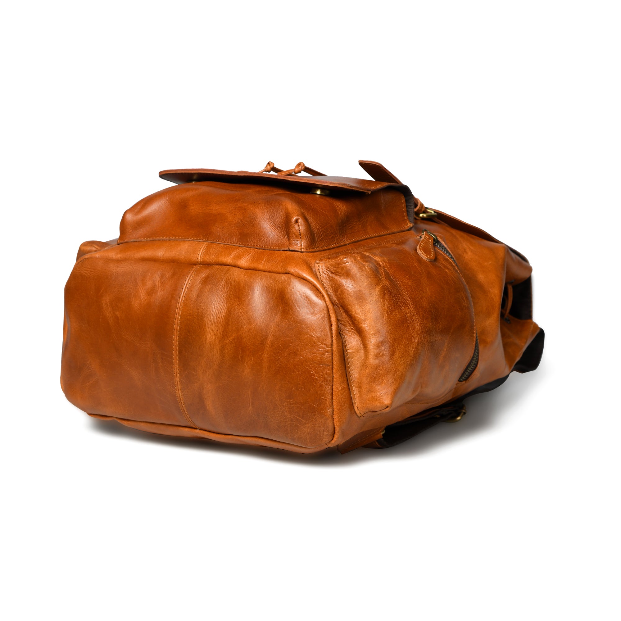 Vortex Leather Backpack: Tan Brown thumbnail 4