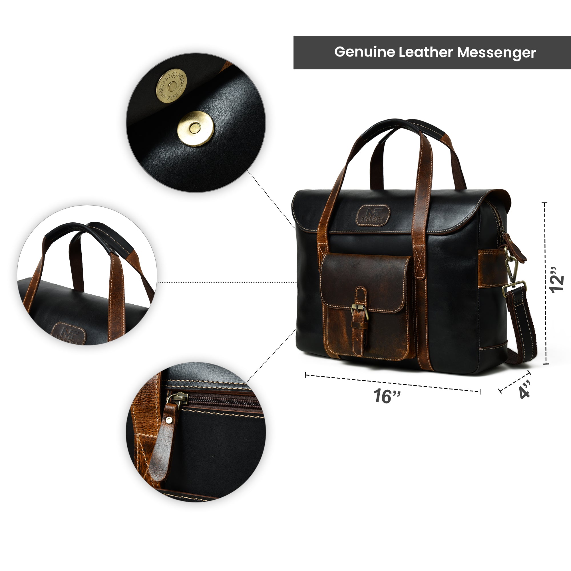 Walker Buffalo Leather Office Travel Bag thumbnail 10