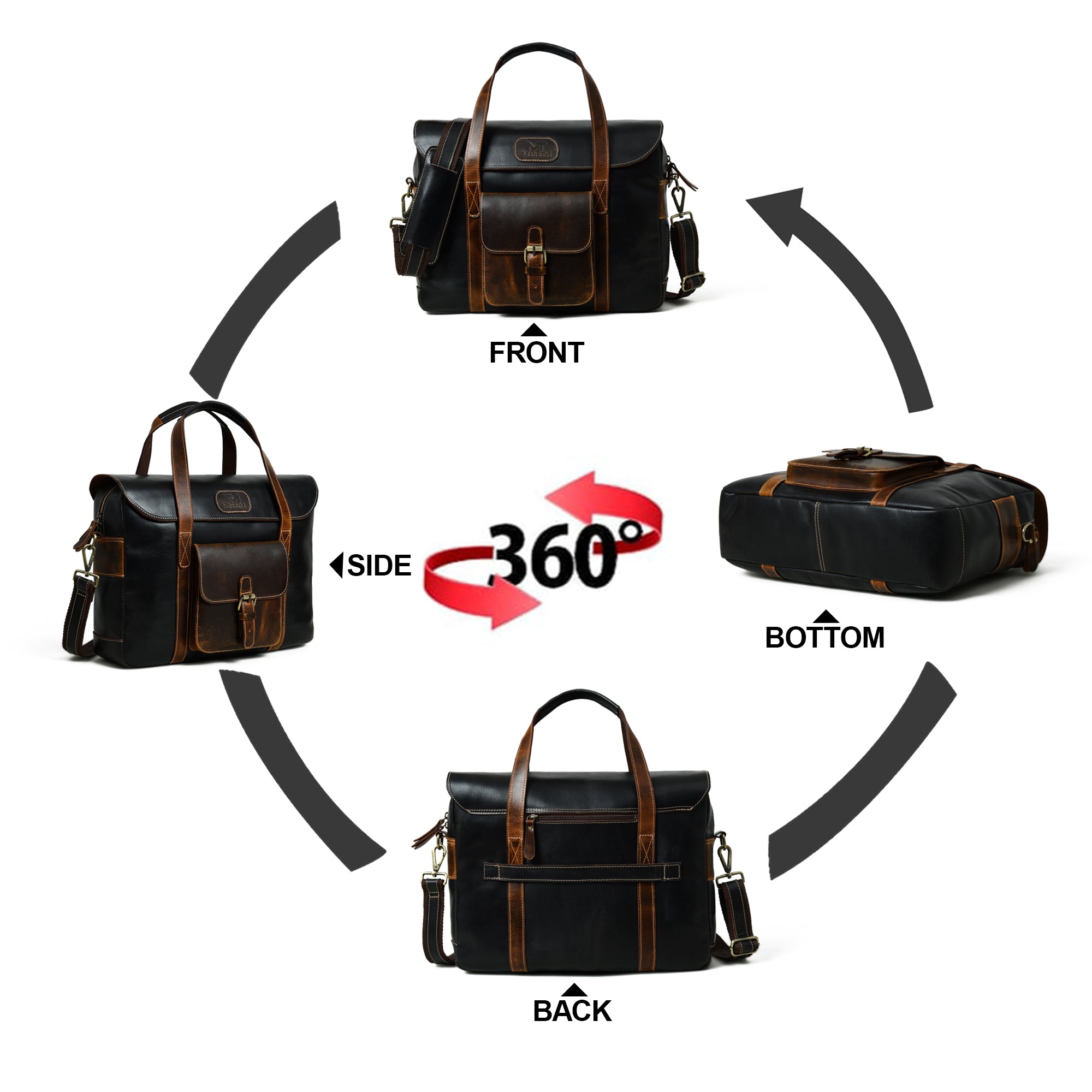 Walker Buffalo Leather Office Travel Bag thumbnail 11