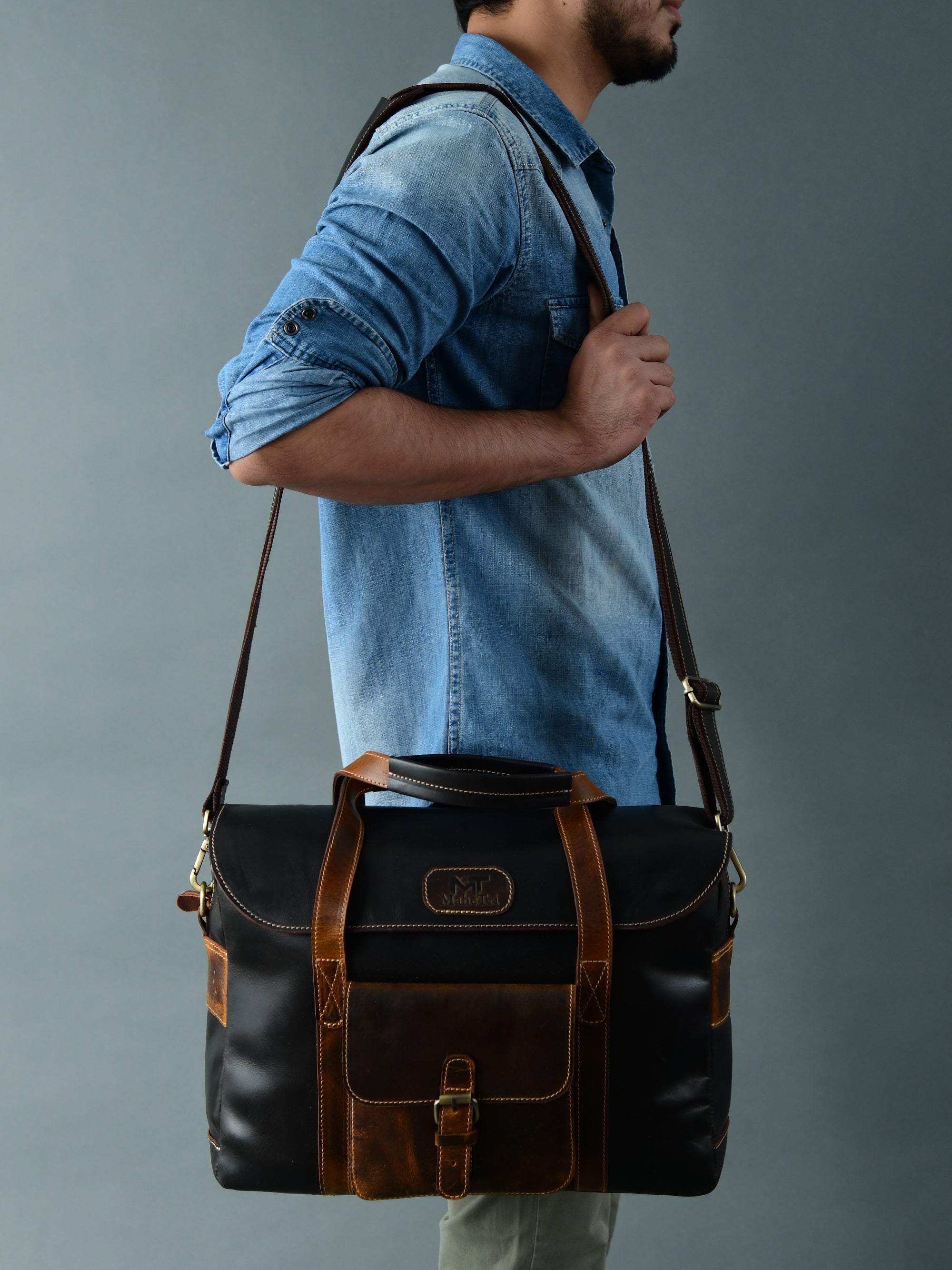 Walker Buffalo Leather Office Travel Bag thumbnail 2