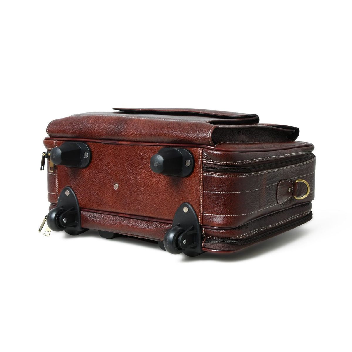 Wanderer Leather Trolly Suitcase Bag thumbnail 10