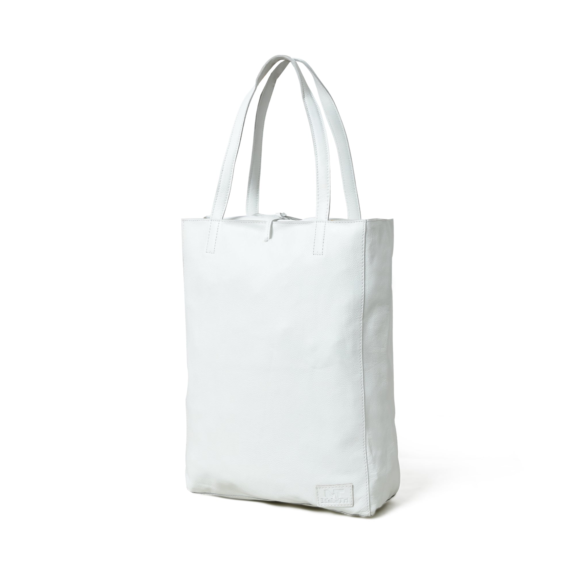 White Leather Shoulder Tote Bag thumbnail 4