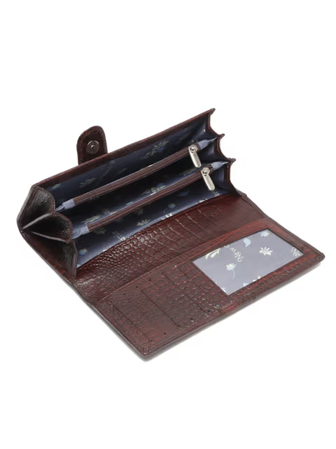 Women brown Leather Clutch thumbnail 3
