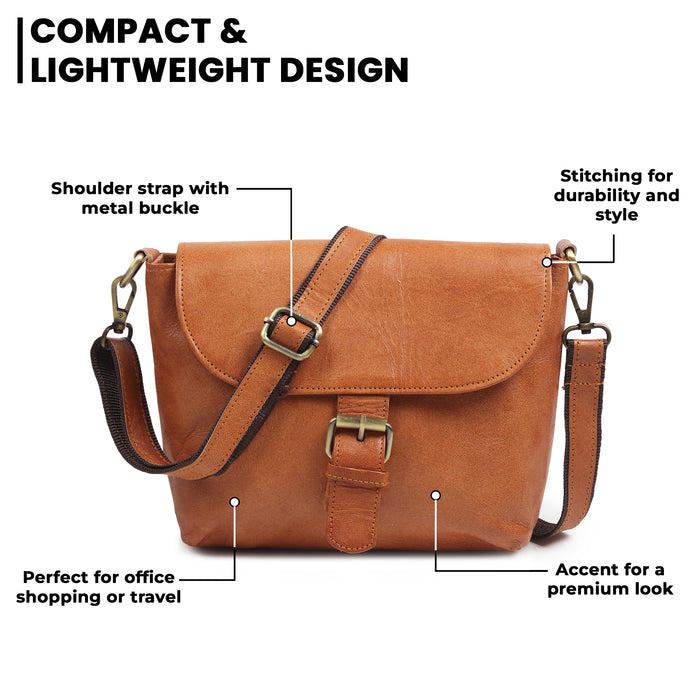 Women’S Mini Tan Satchel Purse thumbnail 4