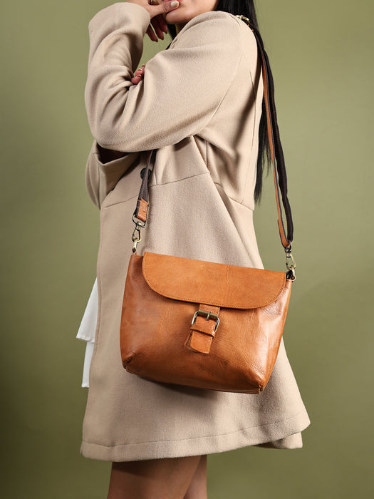 Women’S Mini Tan Satchel Purse thumbnail 8