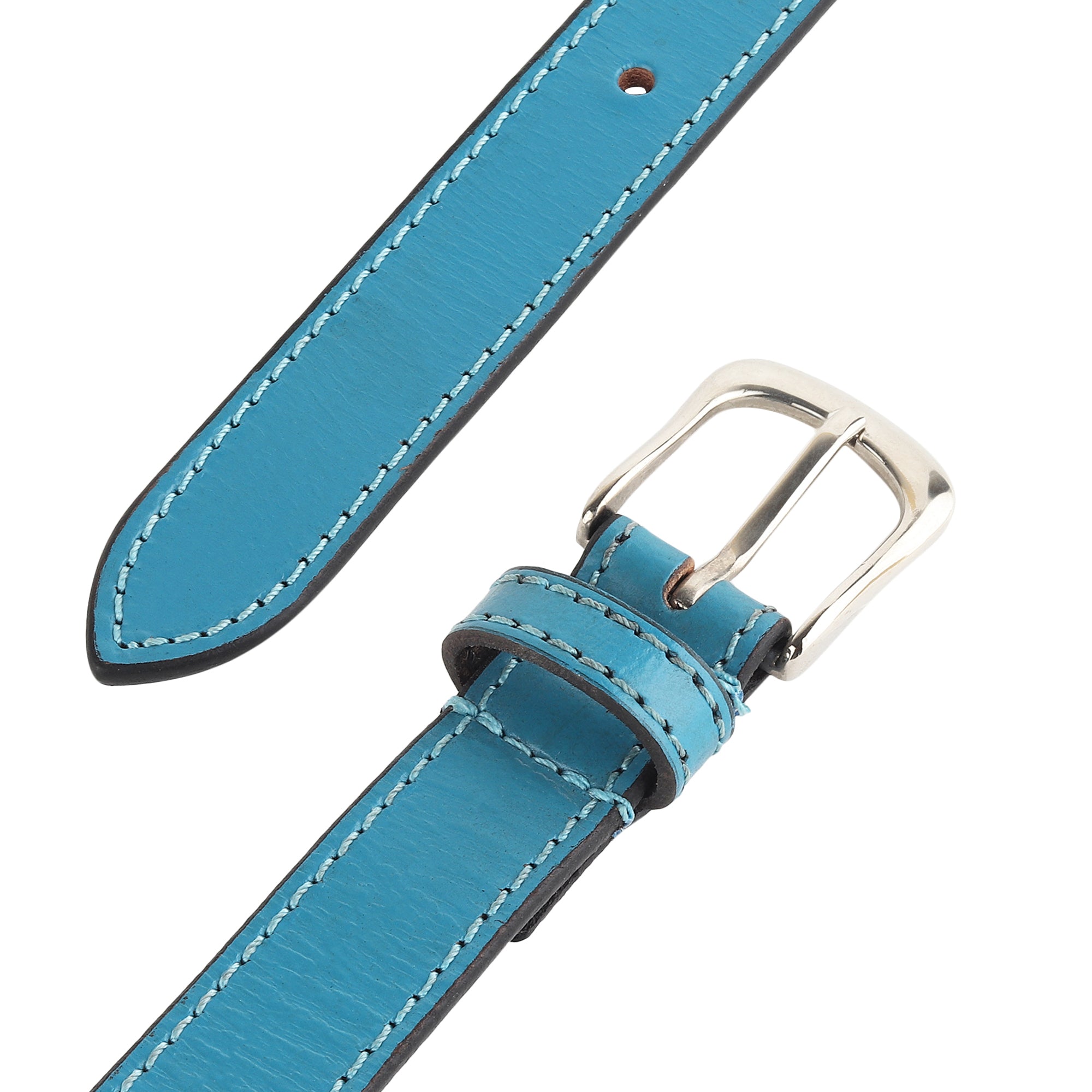 Women's Slim Leather Belt - Blue thumbnail 5