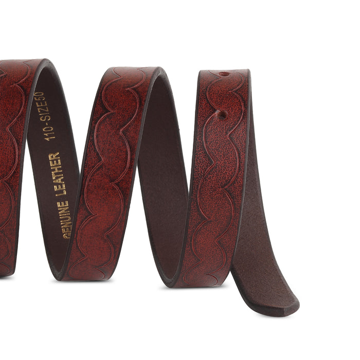 Women's Slim Leather Belt - Maroon thumbnail 13